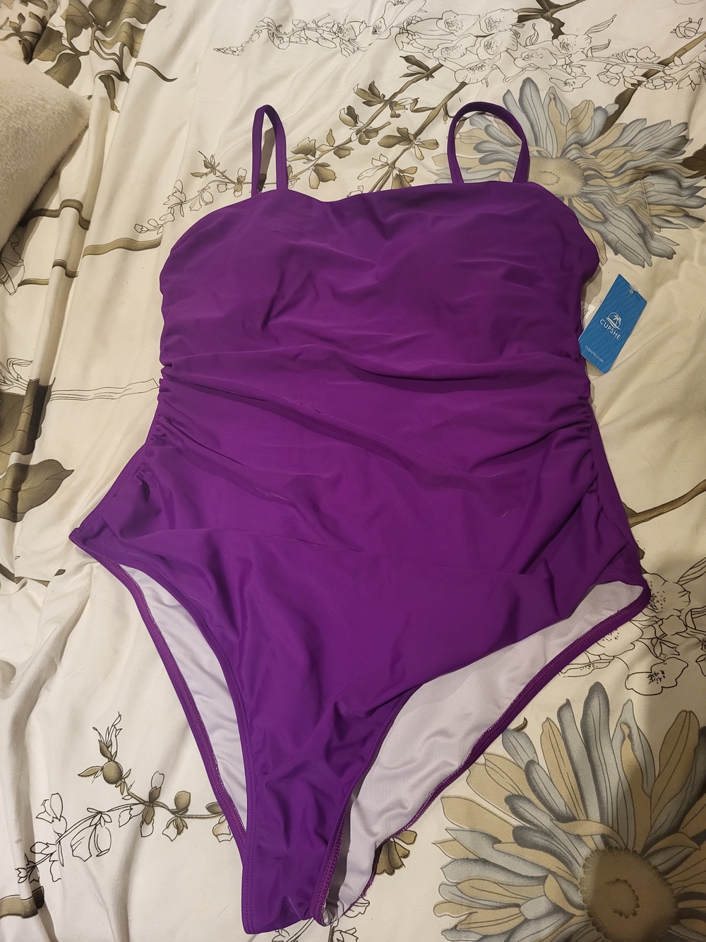Cupshe Vibrant Purple Ruched One-Piece Swimsuit